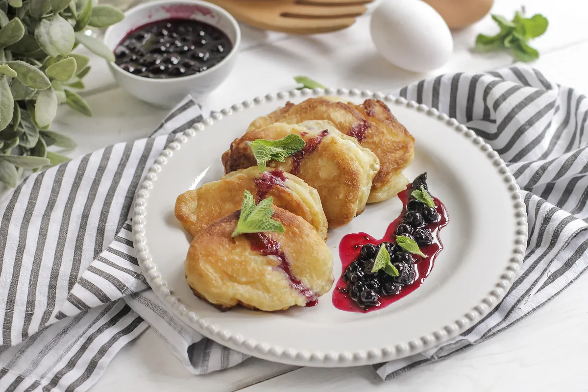 Ricetta per frittelle di ribes con marmellata di ribes e panna acida