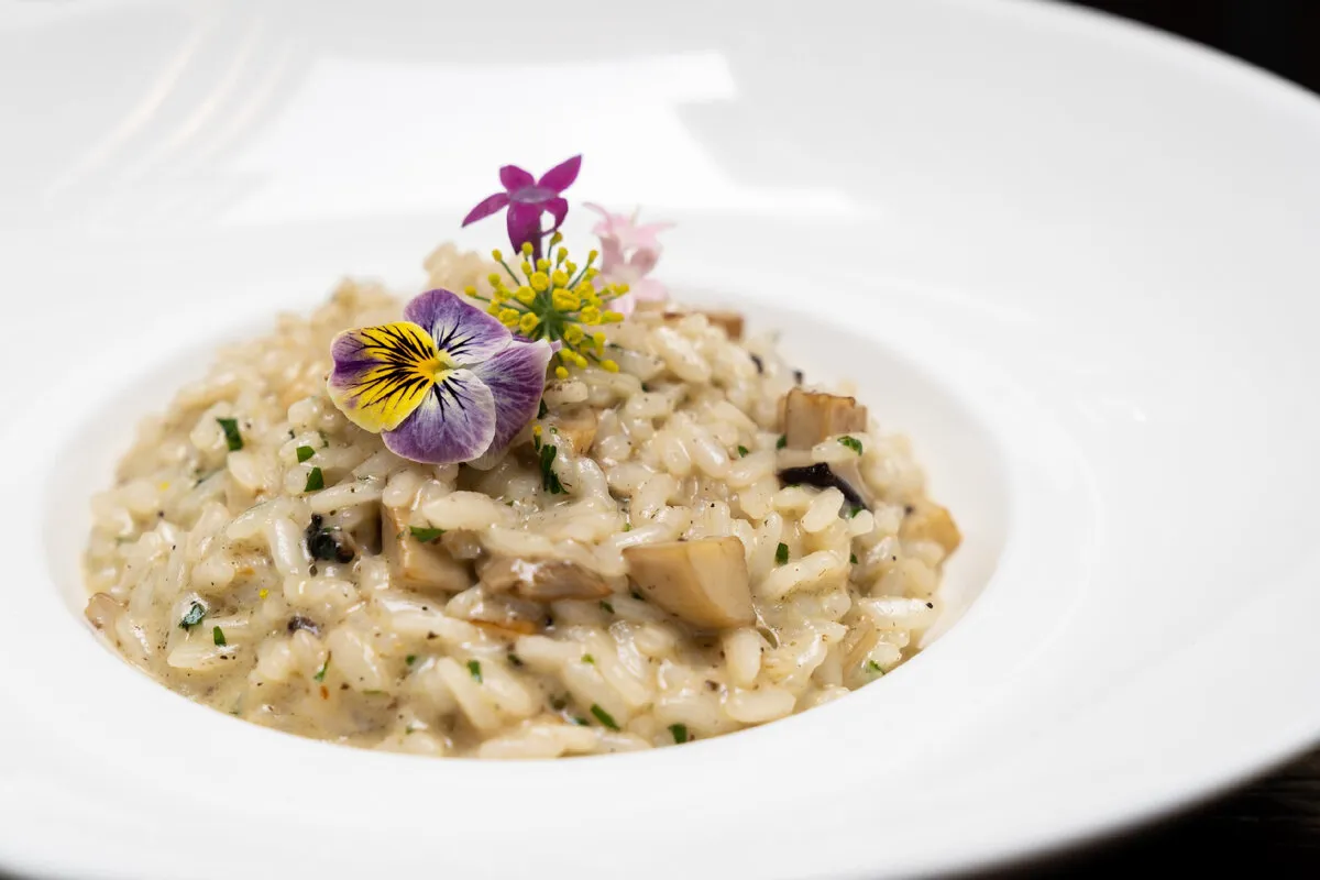 Risotto al tartufo con funghi e parmigiano