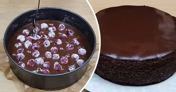 torta al cioccolato e ciliegie