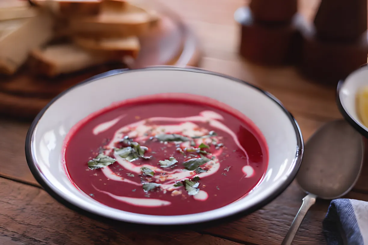 Zuppa pratica eccellente con mela e panna acida